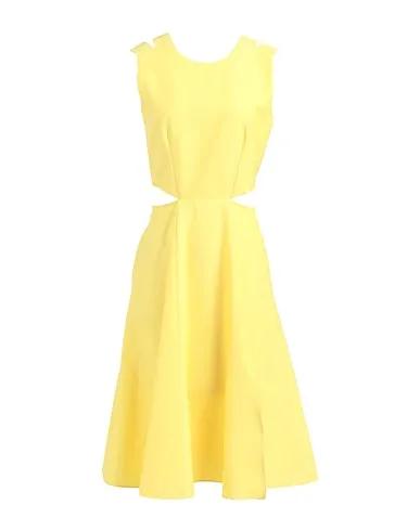 Yellow Cotton twill Midi dress