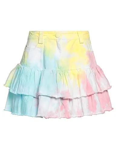 Yellow Cotton twill Mini skirt