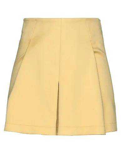 Yellow Cotton twill Mini skirt