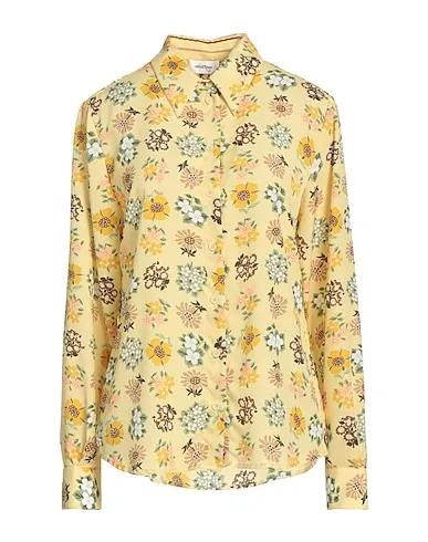 Yellow Crêpe Floral shirts & blouses