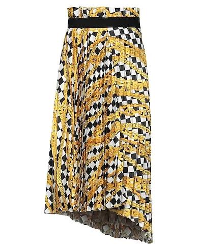 Yellow Crêpe Midi skirt