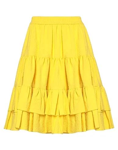 Yellow Crêpe Midi skirt