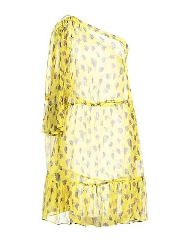 Yellow Crêpe One-shoulder dress