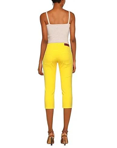 Yellow Gabardine Cropped pants & culottes