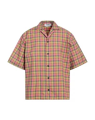 Yellow Jacquard Checked shirt