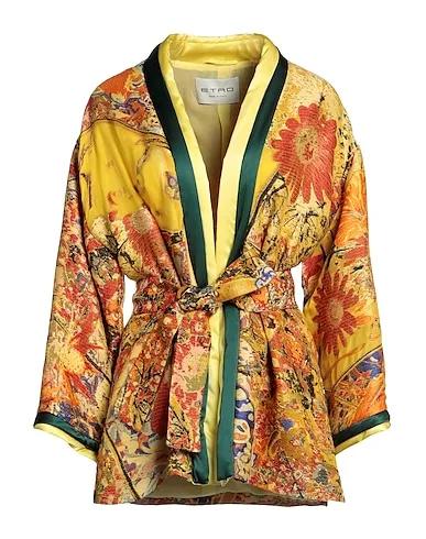 Yellow Jacquard Full-length jacket