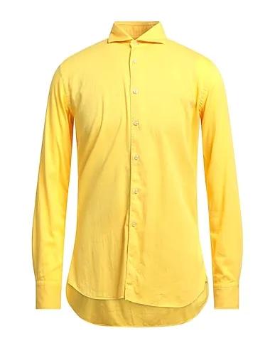 Yellow Jacquard Solid color shirt