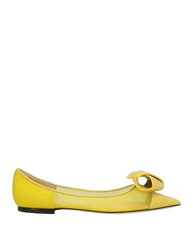 Yellow Leather Ballet flats
