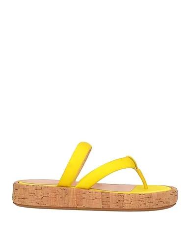 Yellow Leather Flip flops