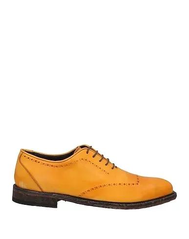 Yellow Leather Laced shoes