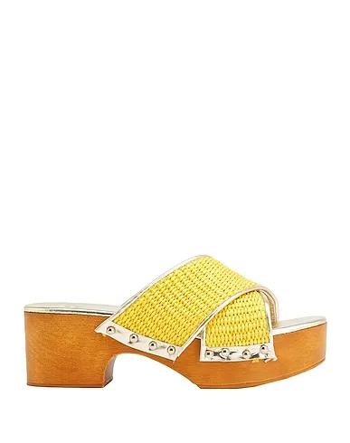 Yellow Leather Mules and clogs