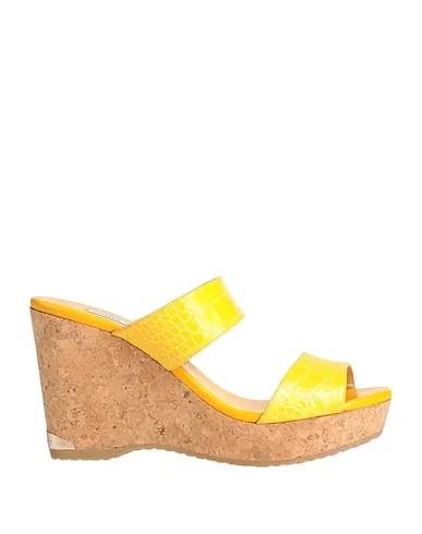 Yellow Leather Mules and clogs