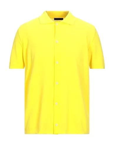 Yellow Piqué Solid color shirt