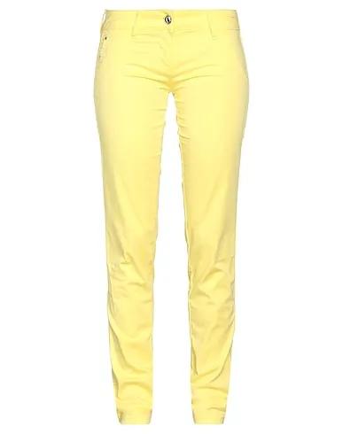 Yellow Plain weave Casual pants