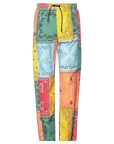 Yellow Plain weave Casual pants