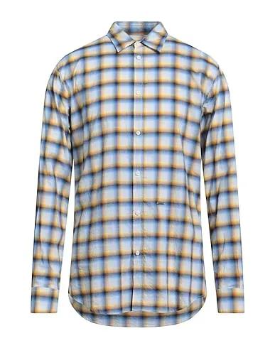 Yellow Plain weave Checked shirt