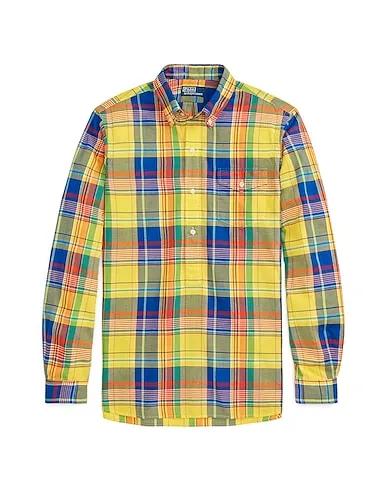 Yellow Plain weave Checked shirt