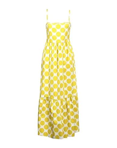 Yellow Plain weave Long dress