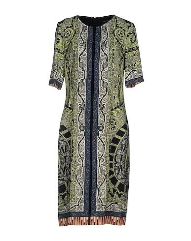 Yellow Plain weave Midi dress