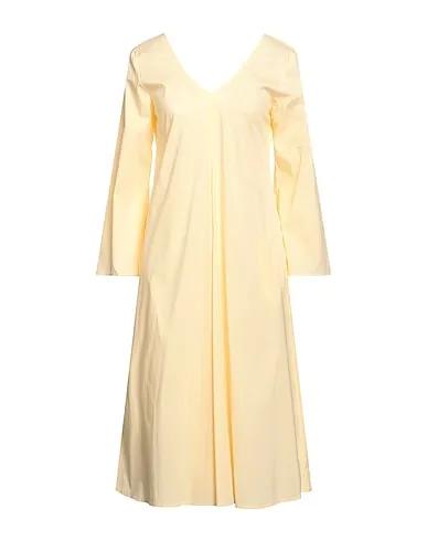 Yellow Plain weave Midi dress