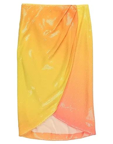 Yellow Plain weave Midi skirt