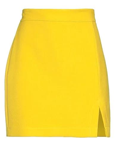 Yellow Plain weave Mini skirt