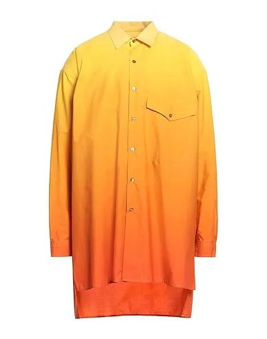 Yellow Plain weave Patterned shirt