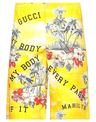 Yellow Plain weave Shorts & Bermuda