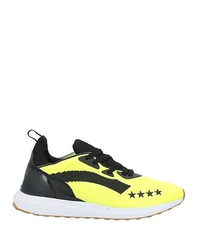 Yellow Plain weave Sneakers