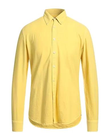 Yellow Plain weave Solid color shirt