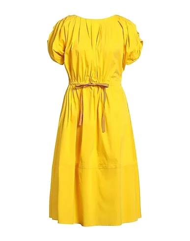 Yellow Poplin Midi dress