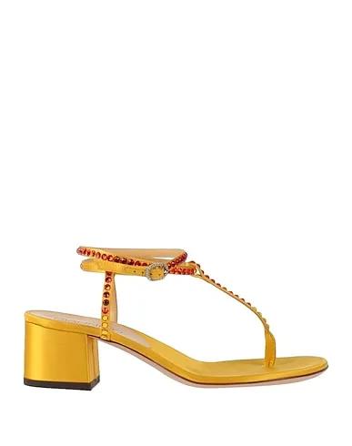 Yellow Satin Flip flops