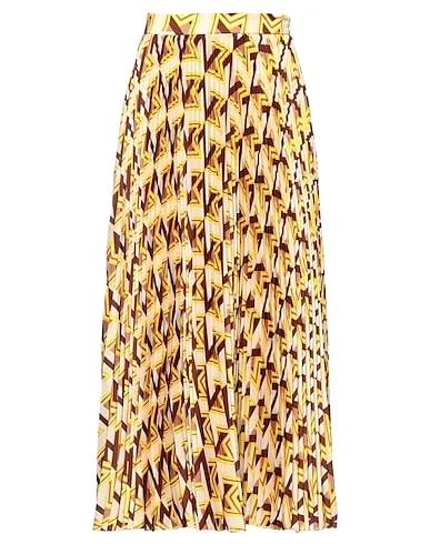 Yellow Satin Midi skirt