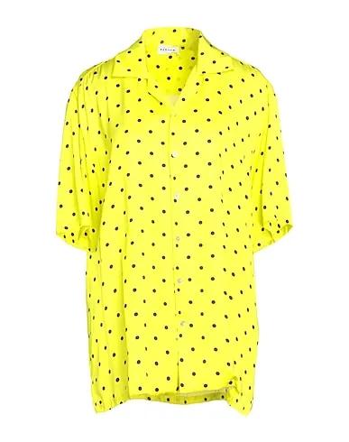 Yellow Satin Patterned shirts & blouses