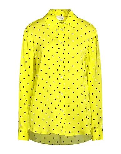 Yellow Satin Patterned shirts & blouses