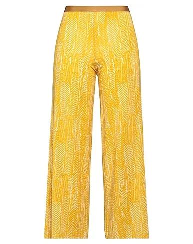 Yellow Synthetic fabric Casual pants
