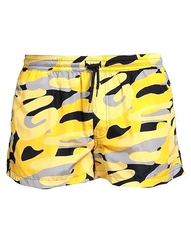 Yellow Techno fabric Swim shorts
