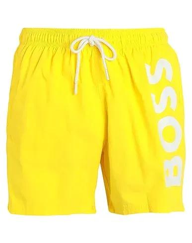 Yellow Techno fabric Swim shorts