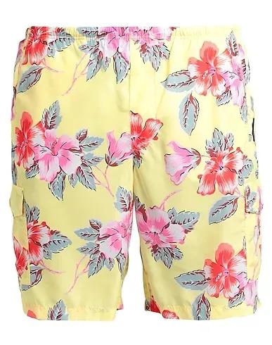 Yellow Techno fabric Swim shorts