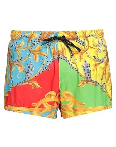 Yellow Techno fabric Swim shorts