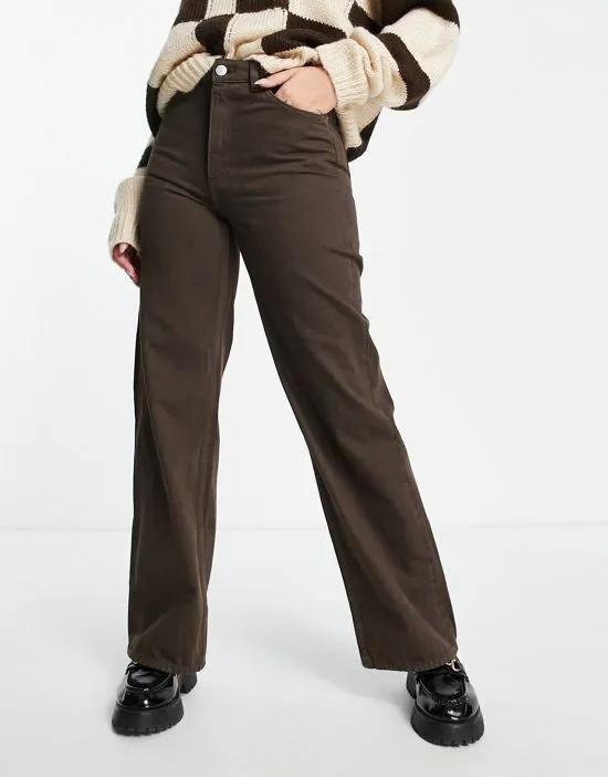 Yoko wide leg jeans in brown