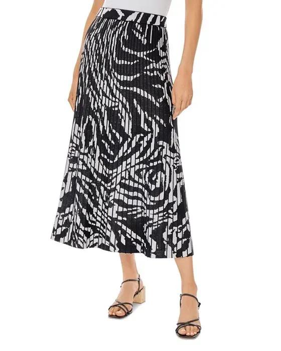 Zebra Swirl Pull-On Knit Skirt