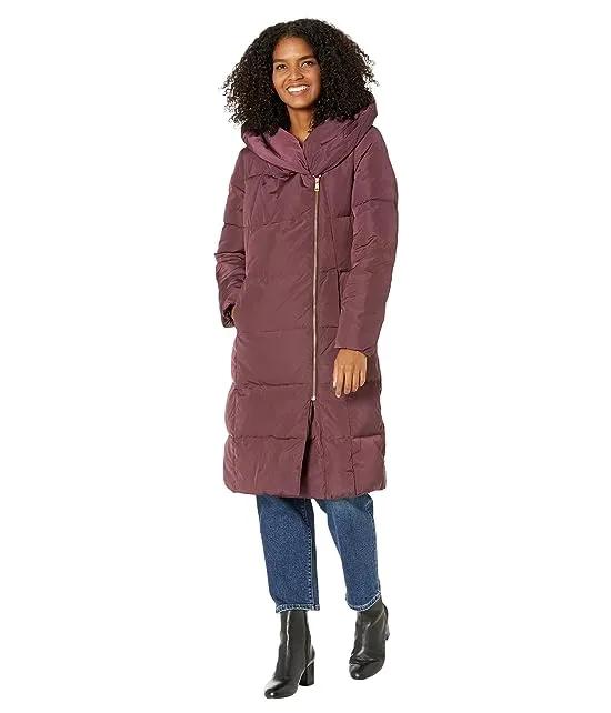 Zip Front Down Coat w/ Dramatic Oversized Hood