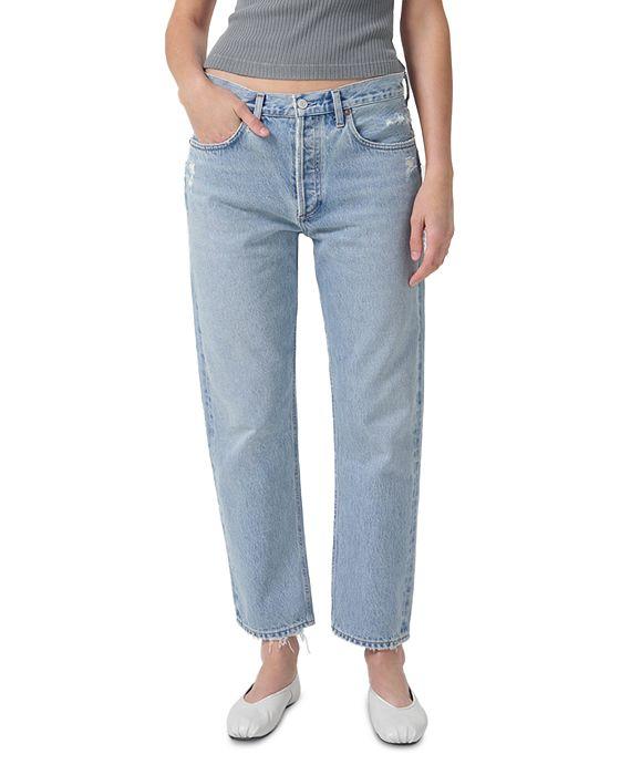 Parker Relaxed High Rise Straight Leg Cropped Jeans in Swapmeet