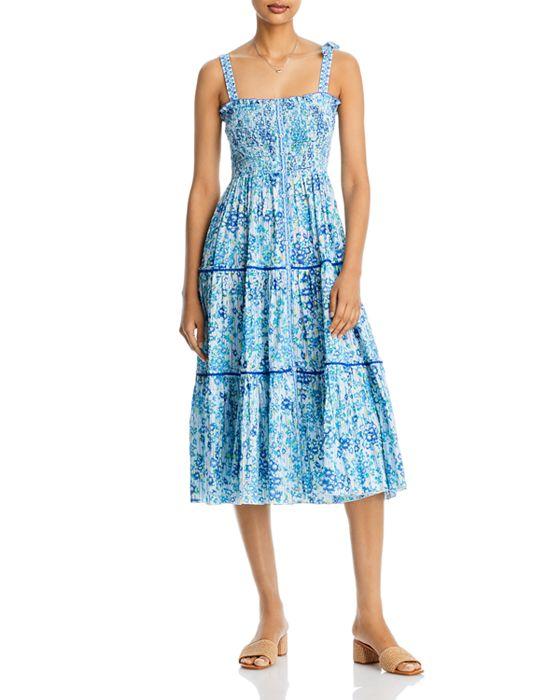 Triny Sleeveless Cotton Floral Print Dress