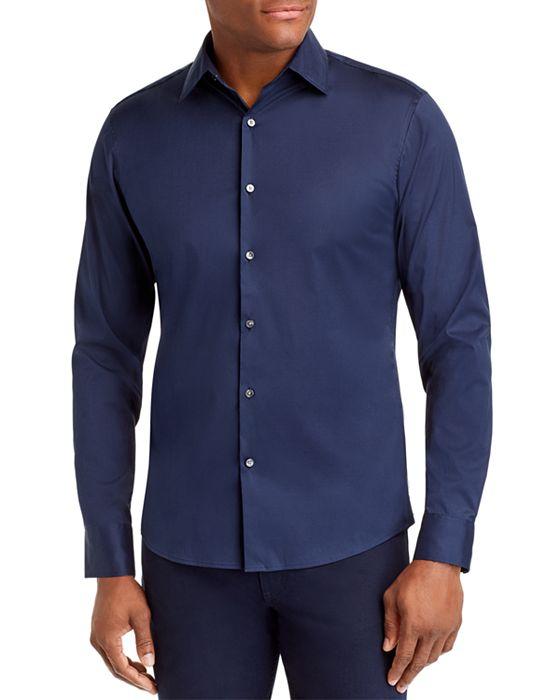 Slim Fit Long Sleeve Stretch Cotton Button Down Shirt