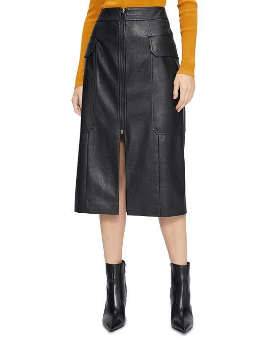 Dayllaa Faux Leather Utility Pencil Skirt
