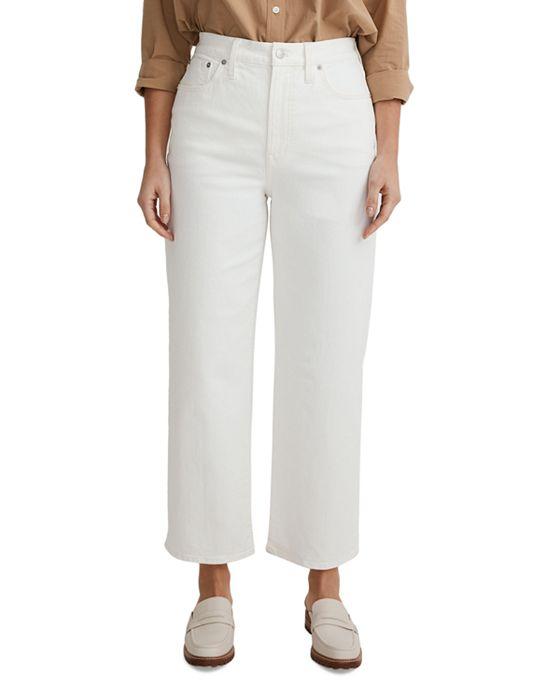 Perfect Vintage High Rise Ankle Wide Leg Jeans in Tile White