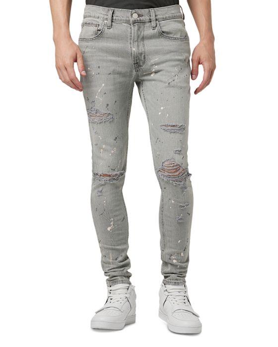 Zack Distressed Skinny Jeans in Reckless Grey