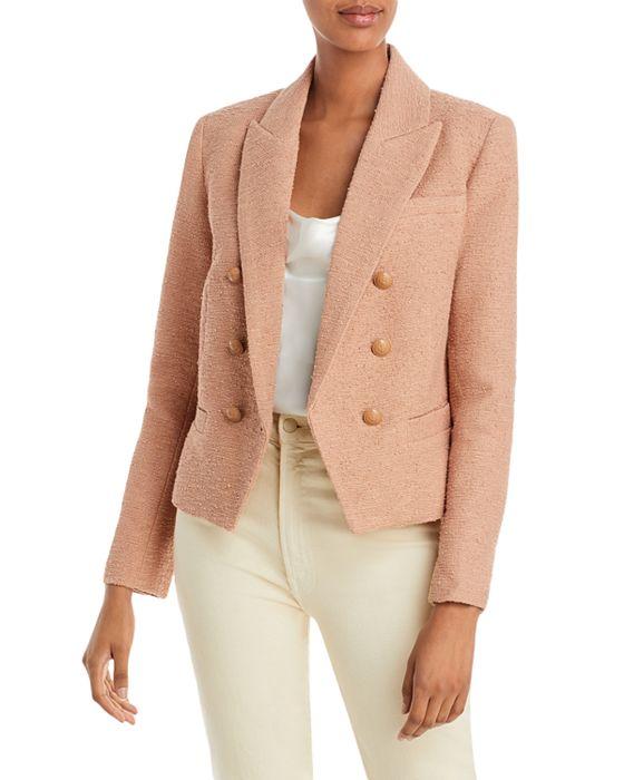 Brooke Double Breasted Cropped Tweed Blazer